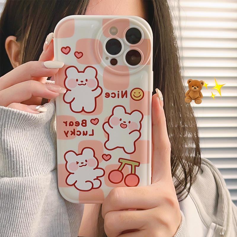 Силиконовый чехол Zhitai с мультяшным рисунком на воздушной подушке для iPhone 15/14Pro/13Pro/XS/XR