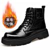 Новые дизайнерские ботинки из натуральной кожи для мужчин, осенне-зимние британские шерстяные мотоциклетные ботинки, мужская модная повседневная обувь на платформе для мужчин