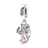 Original 925 Silver Girls Charms Bead Love Heart Family Charm Bead Pendant Fits Bracelet Womens Jewelry Gifts