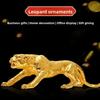 Lucky Animal Cheetah Small Statue Gold Brass Leopard Miniatures Vintage Leopard Figurines  Office