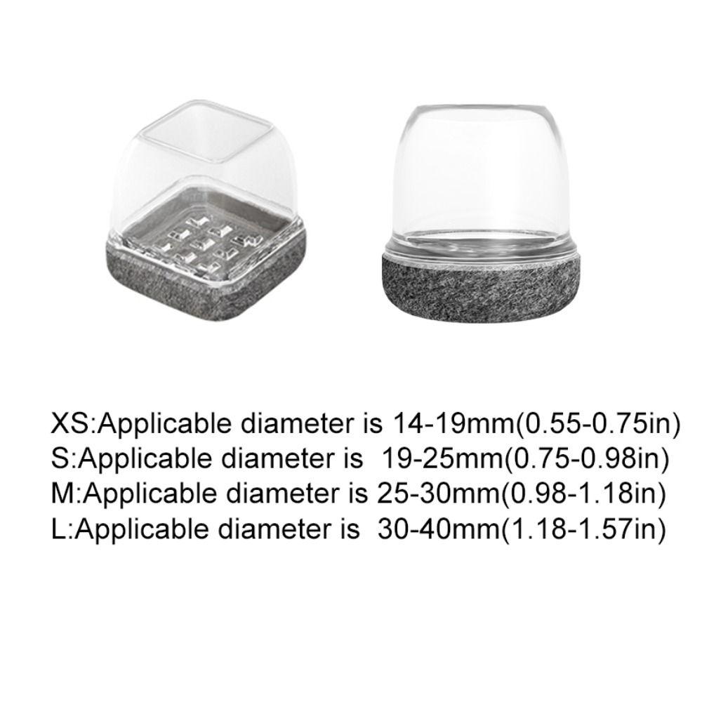 8pcs Non-slip Chair Leg Floor Protectors Wear-resistant Resilient Chair Leg Silent Mat Scratch-proof Thickened