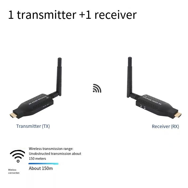 Wireless 150m for HDMI Screen Projector Accessory for TV Laptop Office-Audio & Video Made of Durable Plastic
