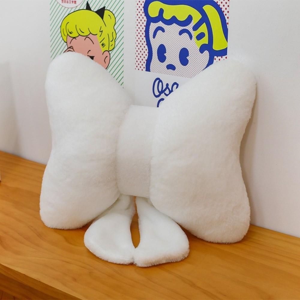 Soft Plush Throw Pillow Cute Bow Decorative Pillow New Lumbar Pillow  Bedroom