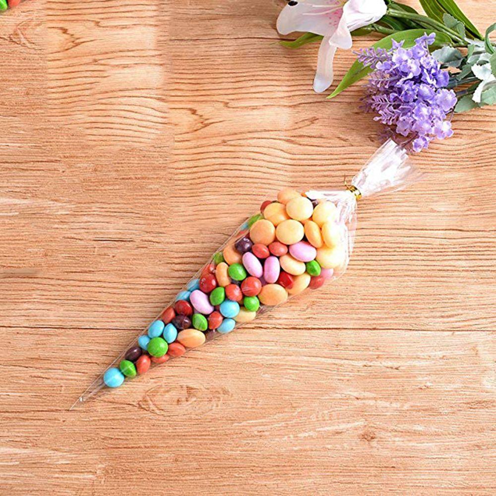 Wedding Supplies Jewelry  Plastic Candy Bag Snack Pocket Seal Cone Pouch Transparent Package