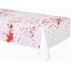 Large Bloody White Halloween Tablecloth Red Splatter Pattern 245 X 75 Cm Decoration