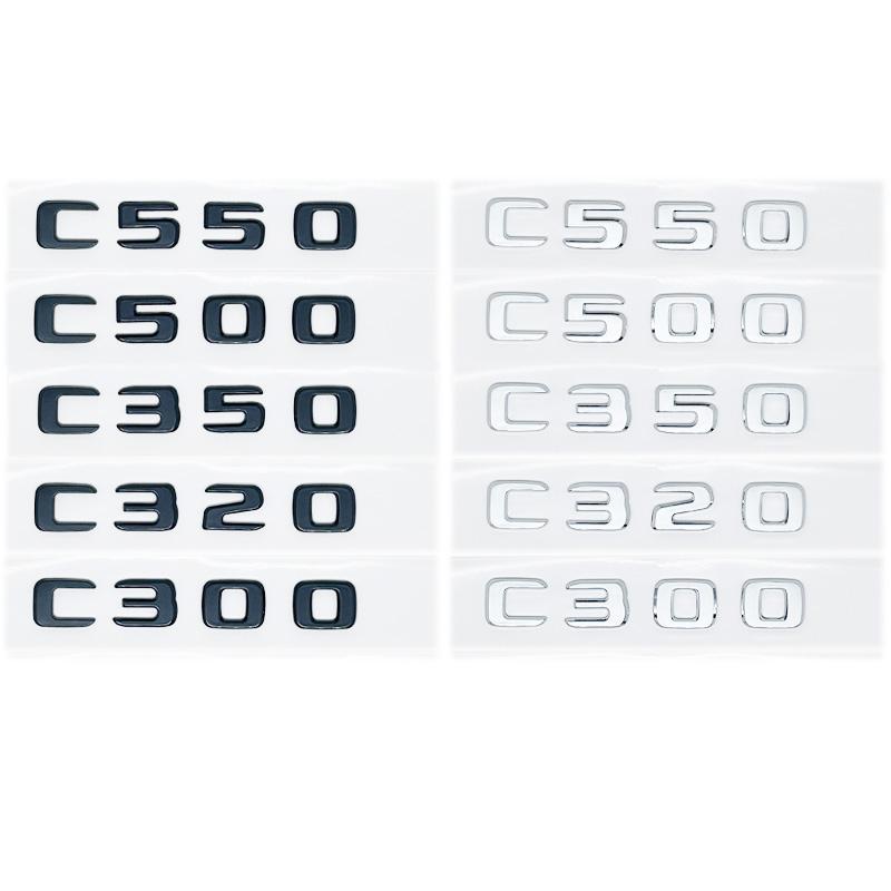 Mercedes Benz C180/C200/C220d/C250d/C260/C300d 4MATIC 3D Glossy Black ABS Letters Emblem - W205 Coupe Trunk Logo Sticker ZB1