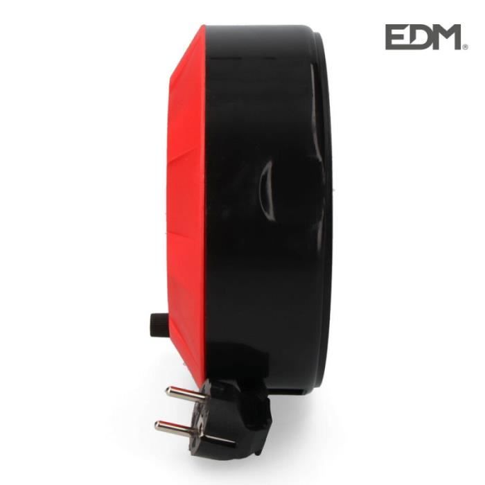 Кабельный барабан - edm - 5 м - 4 розетки - Термозащита - Для помещений