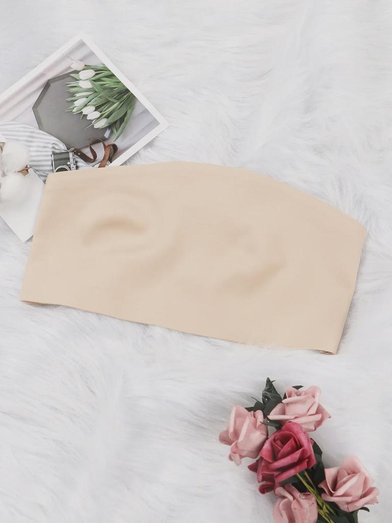 Европейский бесшовный бюстгальтер без бретелек с нескользящим ледяным шелком для маленькой груди