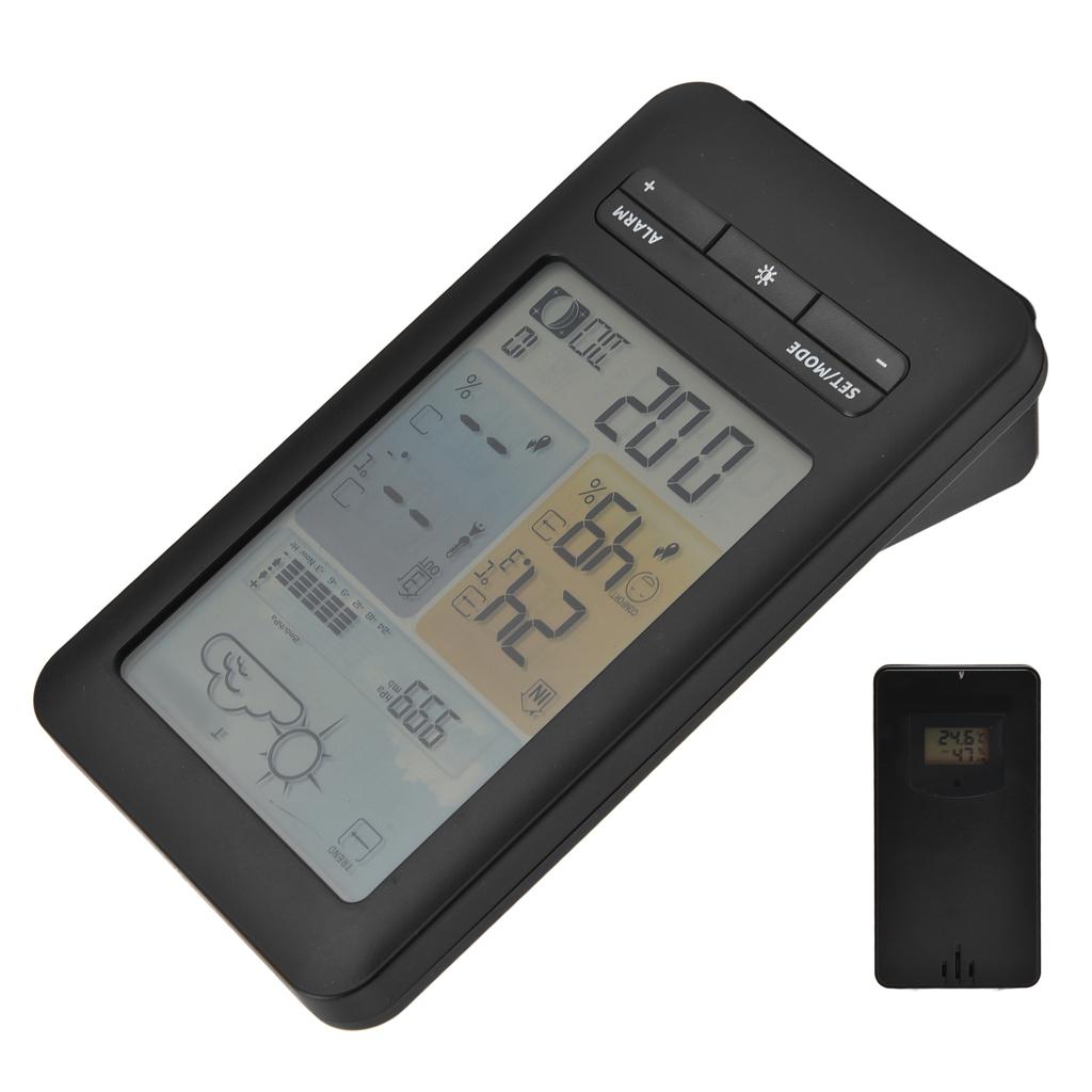 Часы с погодой для дома, комнатный наружный измеритель температуры и влажности, прогноз погоды, часы с цветным экраном