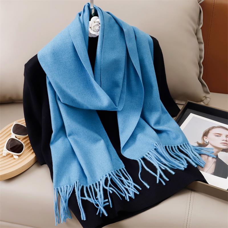 New Winer Warm Cashmere Scarf for Women Fashion Solid Thick Blanket Pashmina Shawl Wrap Female Bufanda Echarpe Foulard