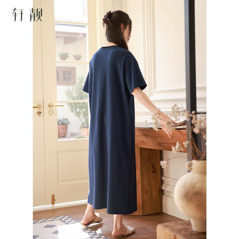 Xuan Liang Women's Summer Pure Cotton Short-Sleeved Super Long Skirt Sleepwear