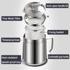 2 in 1 Oil Strainer Pot,304 Stainless Steel Large Capacity Versatile Oil Filter Vessel with Frying Basket,Cooking Oil Container with Splash-proof