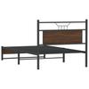 Bed Frame without Mattress Brown Oak Effect 100 x 200 cm Engineered Wood