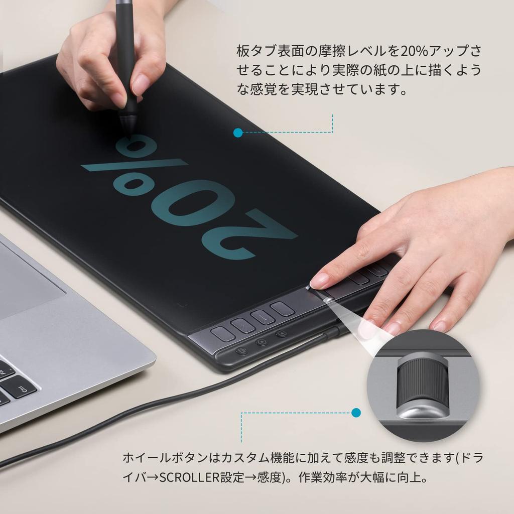 HUION Inspiroy 2 X Inch Pen Tablet with Fully Upgraded Pen Up To 24 Programmable Shortcut One Wheel Dramatically Improved Work Compatible with and