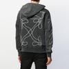 Off-White Абстрактная стрела с эффектом стирки, тонкая мужская толстовка с капюшоном, черная OMBB034F19E300111001