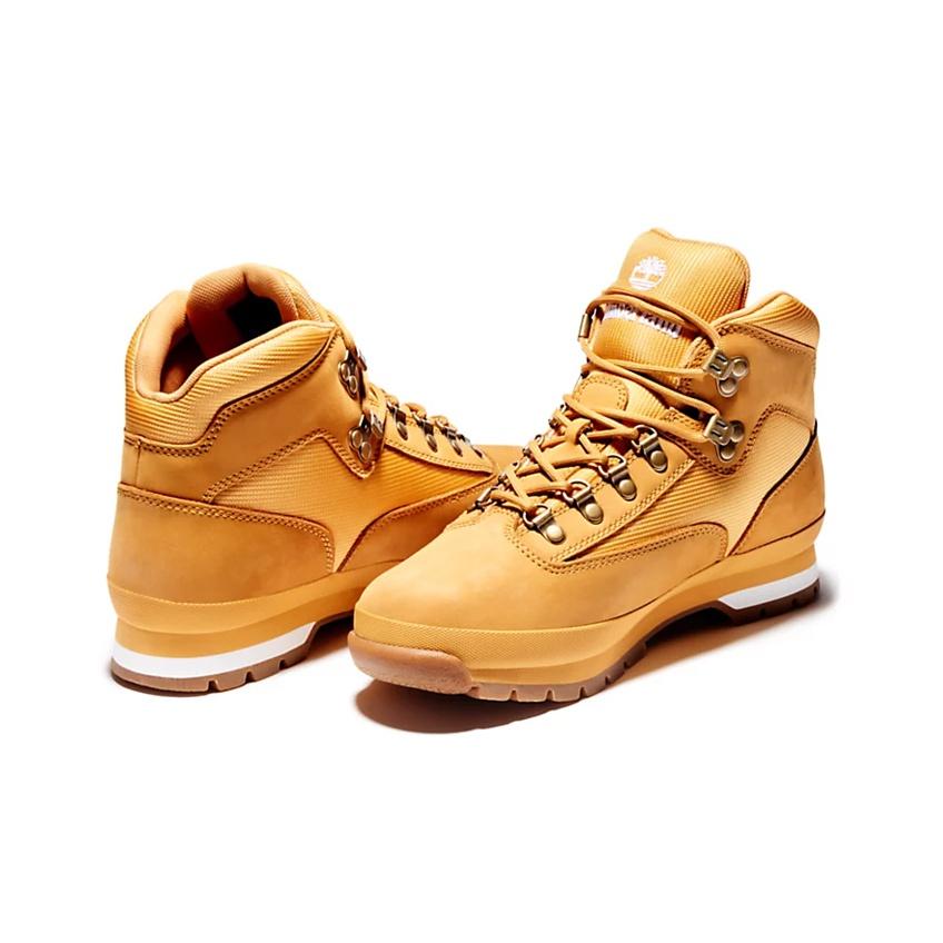 Timberland Кроссовки Euro Hiker удобные кожаные амортизирующие нескользящие прочные кроссовки средней высоты мужские кроссовки пшеничного цвета 91566231
