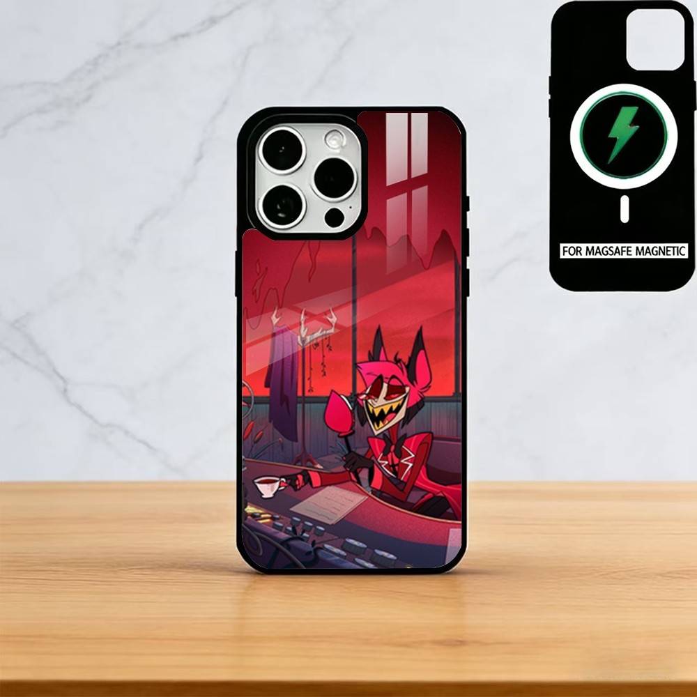Чехол для телефона H-Hazbin H-Hotel для iPhone 17, 16, 15, 14, 13, 12, 11 Plus, Pro Магнитный для Magsafe Беспроводная зарядка