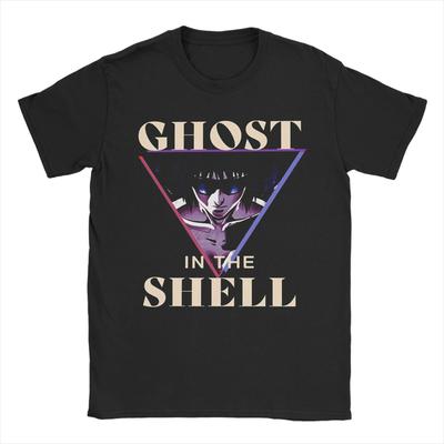 Футболка Ghost in the Shell Летняя Популярные Футболки Мужские Чистый Хлопок Круглый Вырез Оверсайз Топ Футболки С Коротким Рукавом Винтажная Футболка