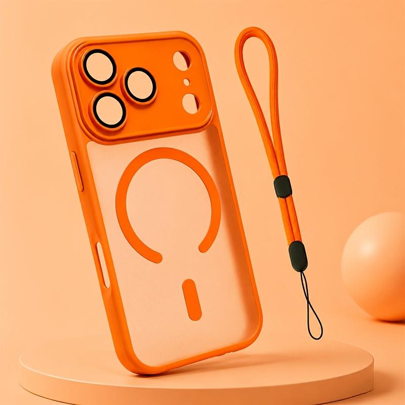 Magnetic Matte Translucent Shockproof Phone Case for 17 Air 16 15 14 13 12 11 Pro Max for Magsafe Back with Lanyard Cover