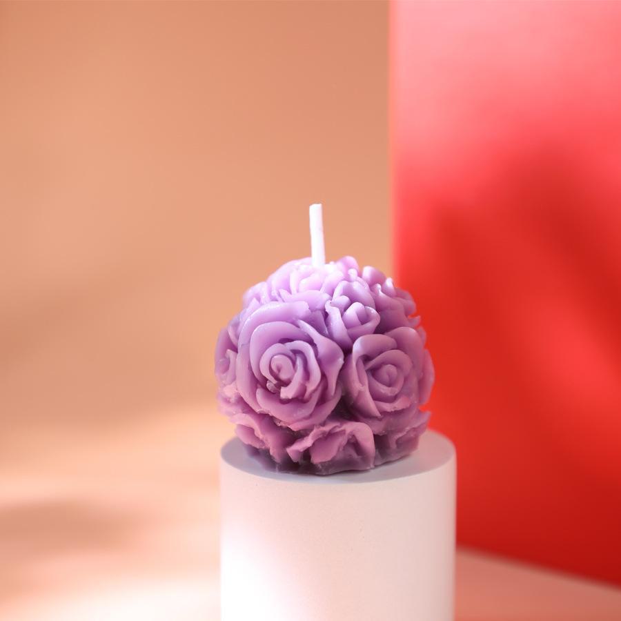 Handmade Rose Column Aromatherapy Candle - Carved, Smokeless, Fragrant, Decorative Ornament and Gift.