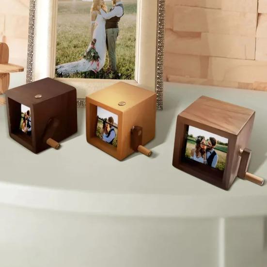 Персонализированная коробка-анимация Flipbook со встроенной подсветкой, ручной альбом для 8/16 фотографий, деревянная рамка, уникальный подарок для воспоминаний и дома