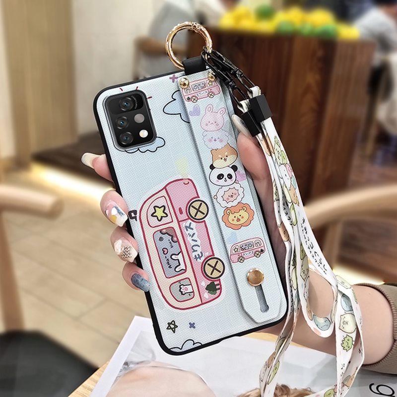 Durable Cartoon Phone Case For UMIDIGI A11 Pro Max Anti-dust Protective Shockproof Soft Case Wristband Ring Kickstand