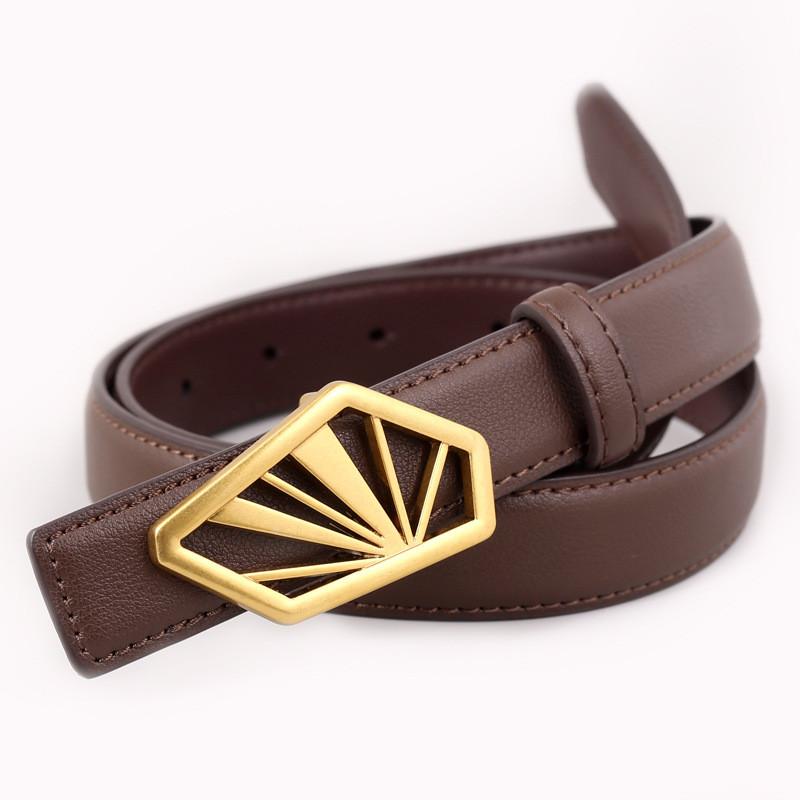 Fashion Leather Belt For Women With Smooth Buckle For Casual And Office Wear