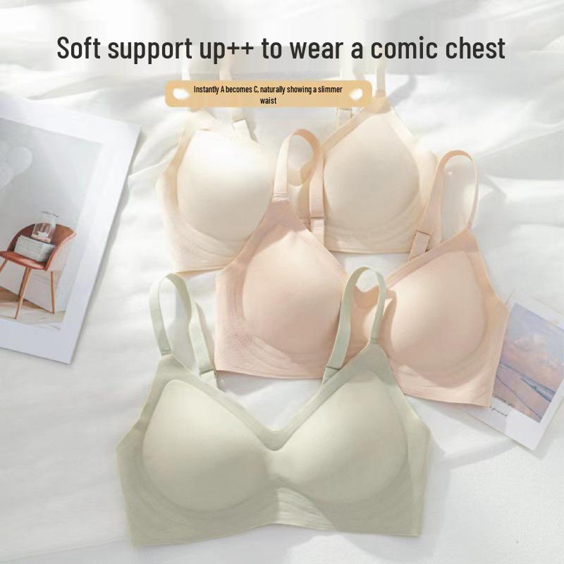 Бесшовный бюстгальтер пуш-ап для женщин: Мягкая, Беспроводная Поддержка против Провисания для Маленькой Груди
