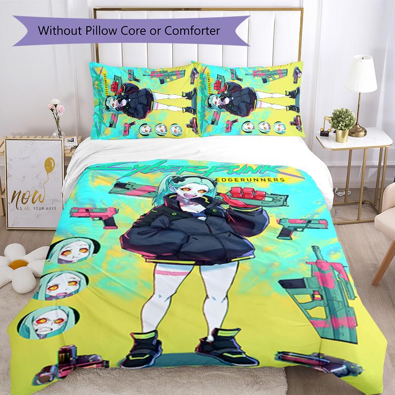 Cyberpunk 3pcs Bedding Set Duvet Cover Closure Includes 1 Duvet Cover & 2 Pillowcases for All Seasons Bedroom Home Dorm Decor