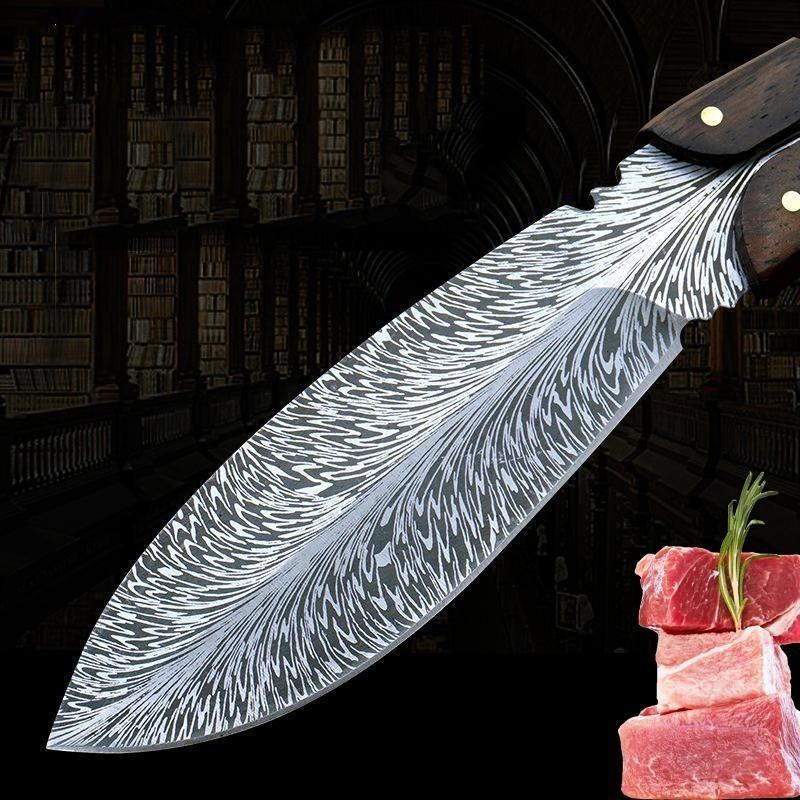 Универсальный нож из нержавеющей стали с перьями, портативный нож для фруктов высокой твердости с рукавом для ножа