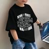 Летняя футболка для мальчиков Корейский стиль Принт с буквами Модная повседневная рубашка с коротким рукавом