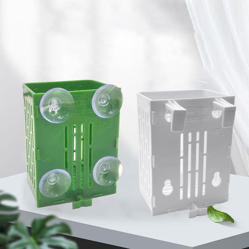 Hanging Suction Cup Hook Aquarium Plant Holder Plastic Aquarium Planter Planter Baskets Aquatic Pot Box Aquascape Decoration