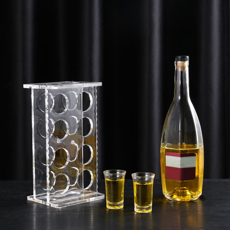Large Capacity 6 8 12 Hole Glass Tray Cup Organizer Wine Glass Display Stand Holder for Bar Restaurant Kitchen