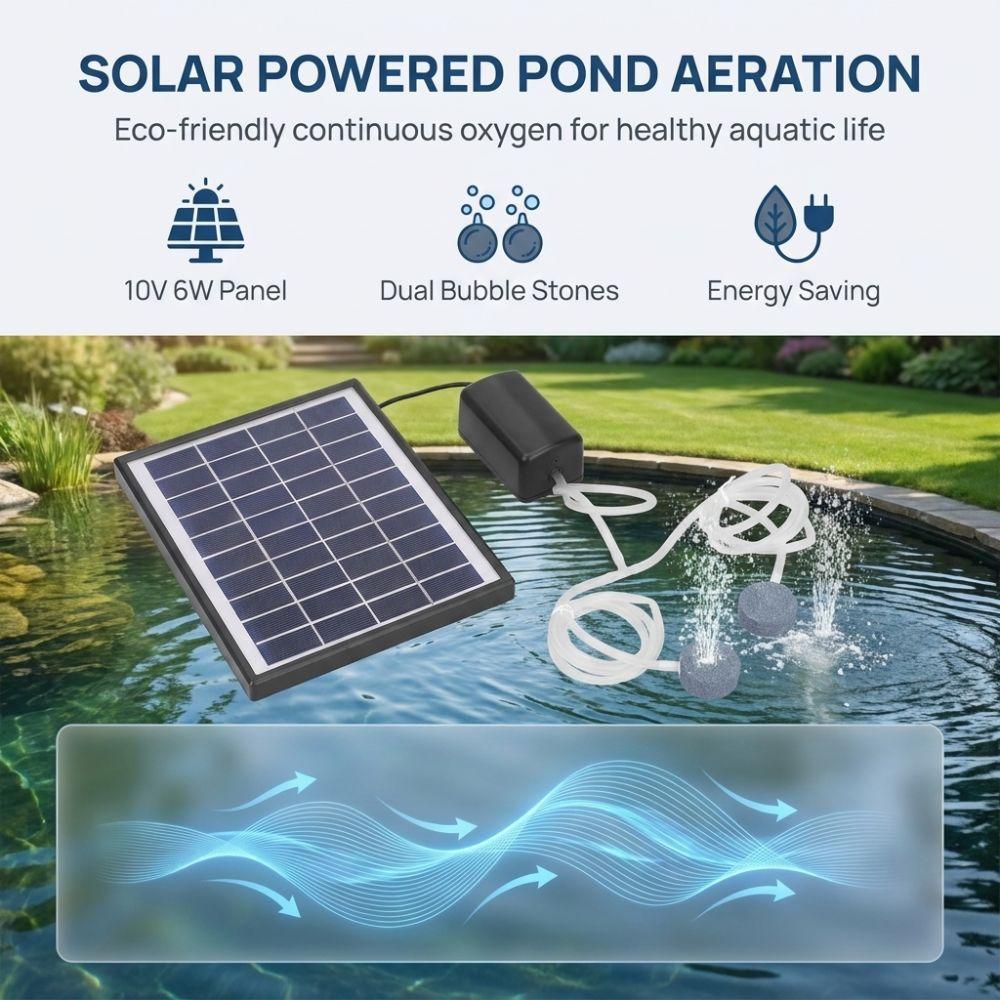 PET Solar Fountain Pump Adjustable Solar Panel Solar Oxygen Pump Adjustable Air Pump Kit