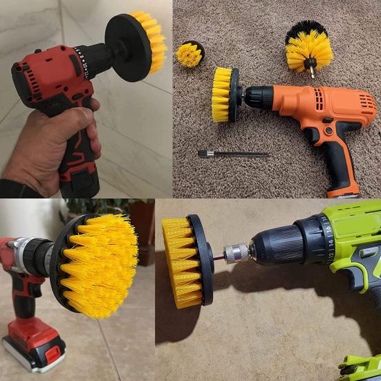 Щетка для электрической дрели, 4 шт./компл., 3 щетки, длинный полюс, нейлоновая щетина, универсальная многофункциональная электрическая дрель, скруббер, набор насадок для дрели, товары для дома