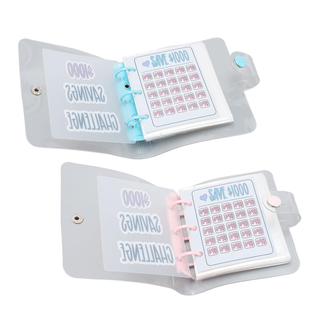 1000 сбережений Challenge Многоцелевой ПВХ многоразовый мини-бюджет с наклейкой для денег Ma