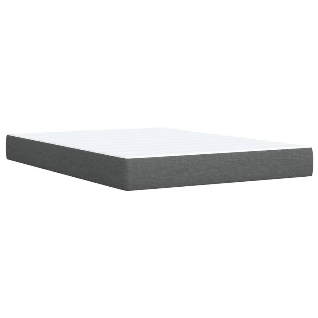 Box Spring Bed with Mattress Dark Grey 160 x 200 cm Fabric