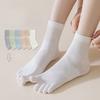 Женские носки с пятью пальцами, бесшовные изогнутые осенние хлопковые носки, короткие носки с пятью пальцами, с антибактериальным эффектом и влагоотводящие, хлопковые носки