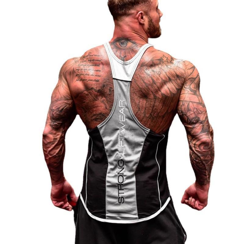 Трансграничная мужская майка-борцовка для фитнеса: Дышащая, эластичная спортивная и повседневная одежда
