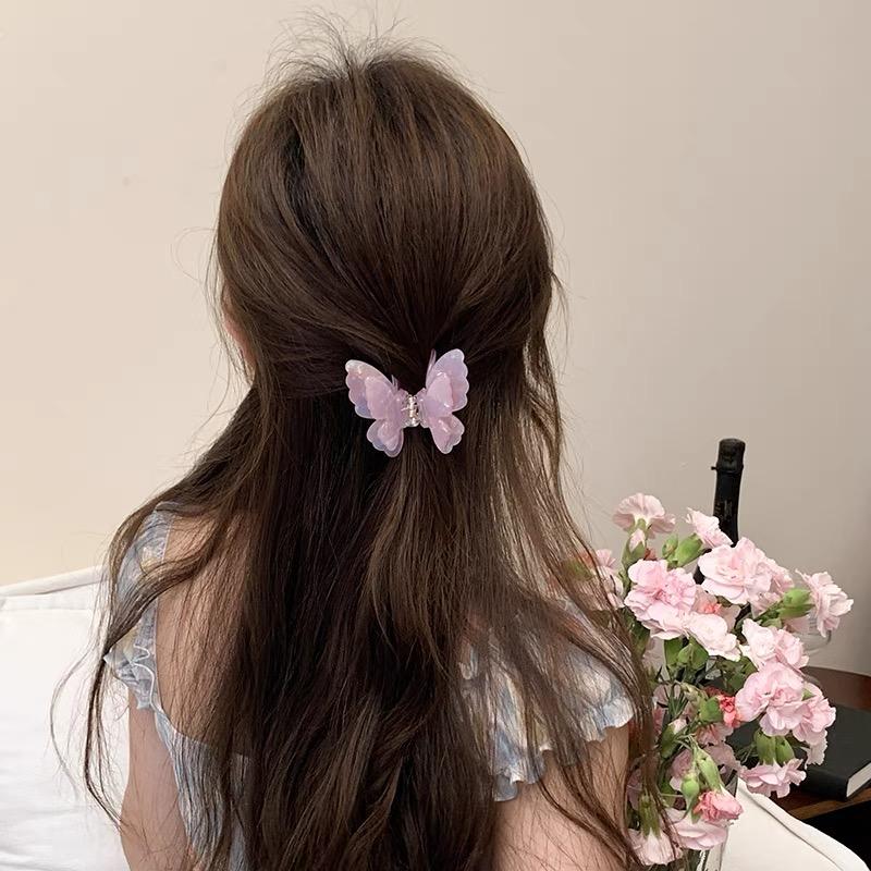 Сказочные красочные бабочки, заколки для волос, сладкие ацетатные заколки-крабы, заколки для волос, головные уборы для женщин и девочек, французские аксессуары для волос