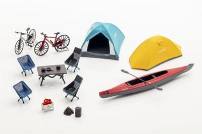 TABLE CAMP Набор для кемпинга Montbell Палатка Stella Ridge 2 3 Готовая миниатюра TC430003 1/43 & (желтый) / (бирюзовый)