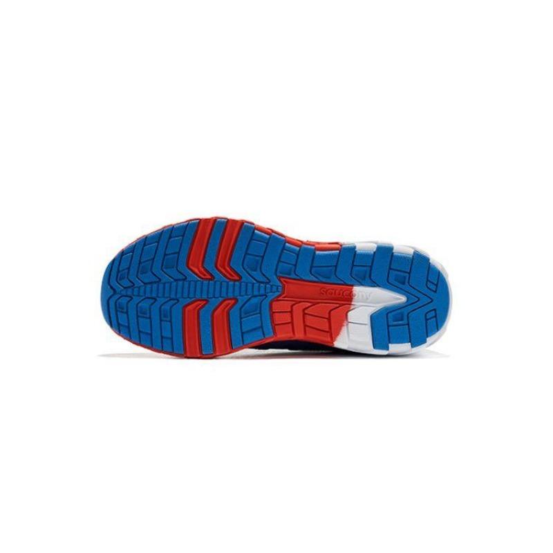 Saucony WIND 2.0 kids low-top running shoes blue red cushioned SK267636