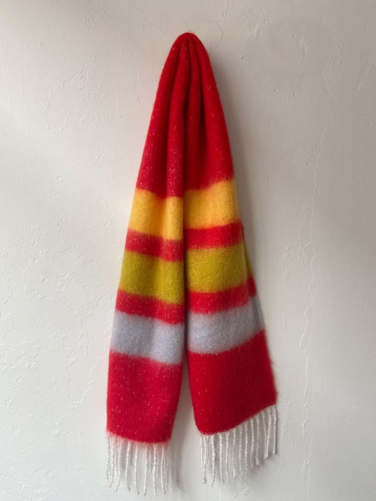 Dopamine Striped Plaid Imitation Cashmere Scarf Women's Winter with Warm Wool Scarf