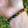 New Year Gift Bracelet 2025 Attracting Good Luck Money Health Green Peacock Stone Tiger Eye for Men And Women Christmas Jewelry