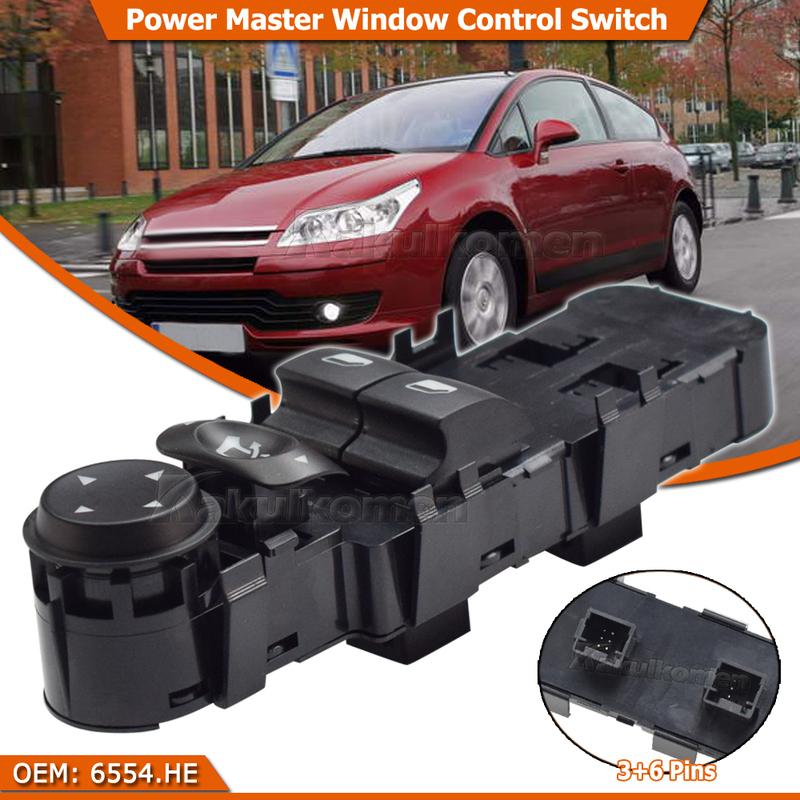 Прочный оранжевый свет 9651464277 6554.HE Для Citroen C4 Wagon Главный выключатель стеклоподъемника 2004-2010 Выключатель стеклоподъемника с функцией складывания