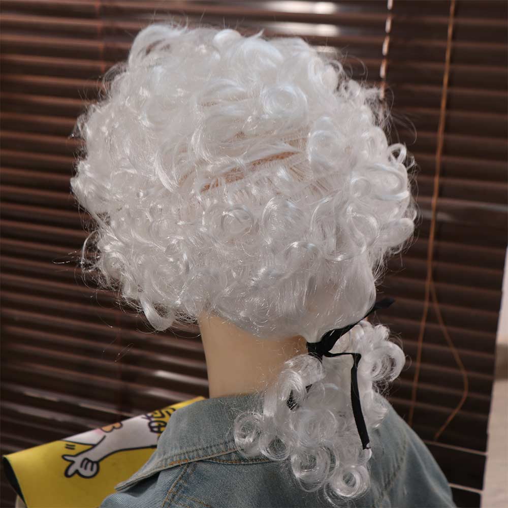 White Wig Judge Cosplay Headwear Curly Hair Lawyer Hair Prop Festival Props
