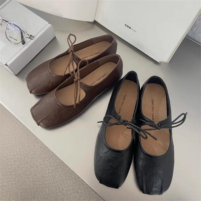 Модная ретро весенняя женская обувь Мэри Джейн на плоской подошве, удобная обувь на мягкой подошве, повседневная обувь с неглубоким вырезом для работы, женские балетки