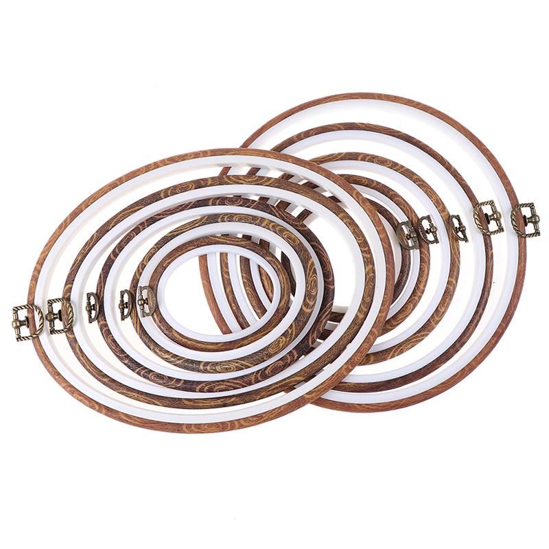 Швейный инструмент, круглые деревянные цветные пяльцы, набор рамок для вышивки, пластиковая вышивка