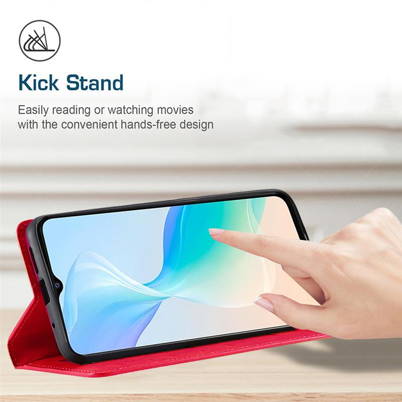 Флип кожаный чехол-книжка для Vivo Y31 Y33S Y21 Y21S Y51 Y15S Y01 Y55 Y76 5G Y19 Y83 Y81 Y91 Y30 Y50 V11 V15 V21 V17 V19, чехол-кошелек для телефона