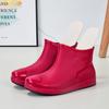 New Fashion Rain Shoes Women's Water Shoes Waterproof and Non-slip Rain Boots Velvet Low Tube Rubber Shoes Overshoes Low Top Short Tube Rain Shoes